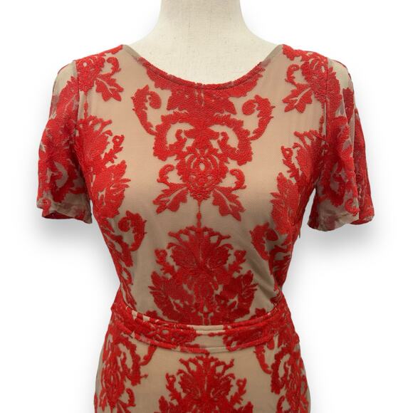 For Love And Lemons Red and Cream Mini Dress - Picture 5 of 14